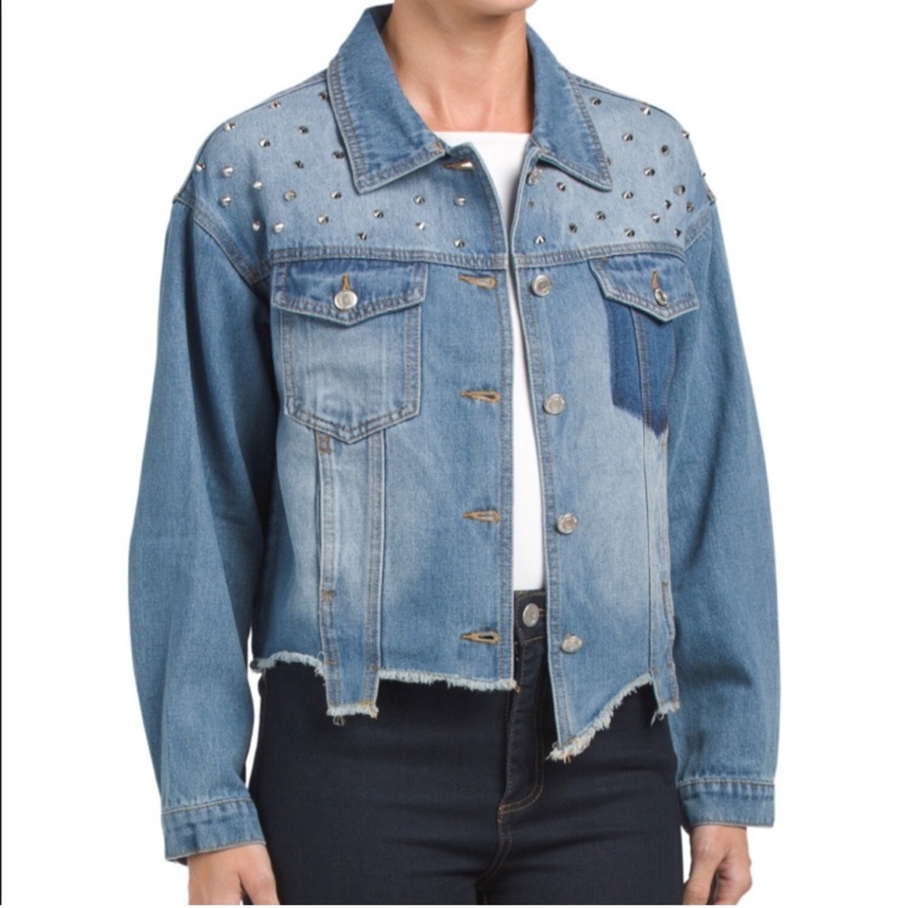 Midnight Muse Studded Blue Denim Jacket